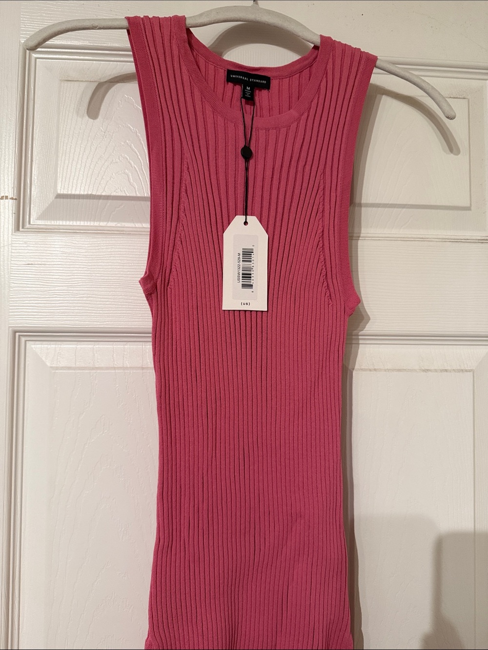 Universal Standard Pink Ribbed Sleeveless Tank